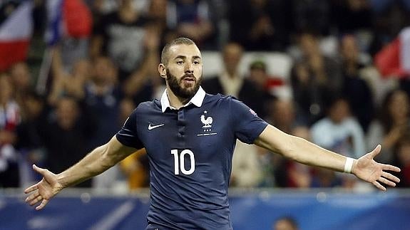 Karim Benzema, con la selección. 