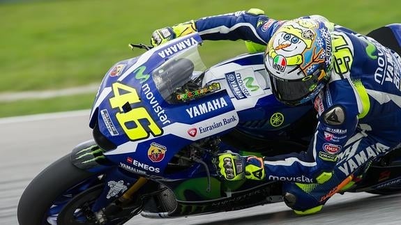 Rossi, durante los entrenamientos. 