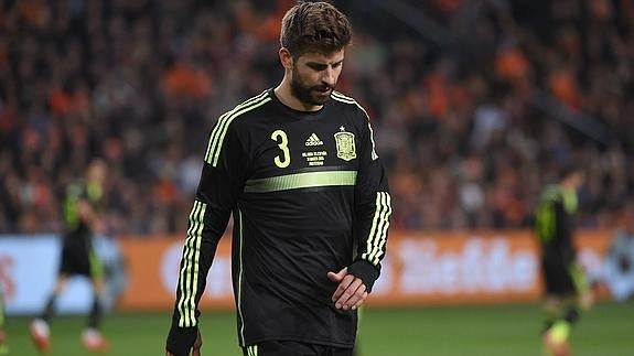 Gerard Piqué, en un partido con la selección española. 