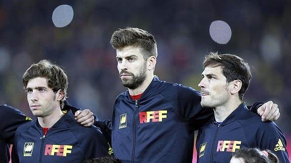 Iker Casillas, tras el partido Rumanía-España. 