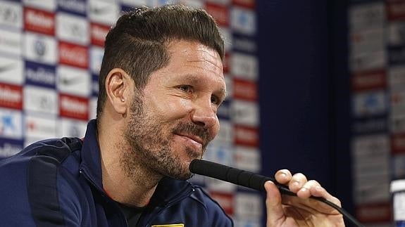 Simeone, durante la rueda de prensa. 