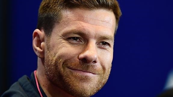 Xabi Alonso, en la rueda de prensa. 