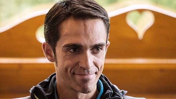 Alberto Contador, durante una rueda de prensa. 