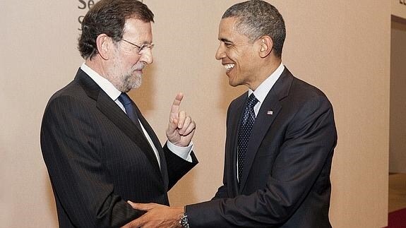 Mariano Rajoy y Barack Obama. 