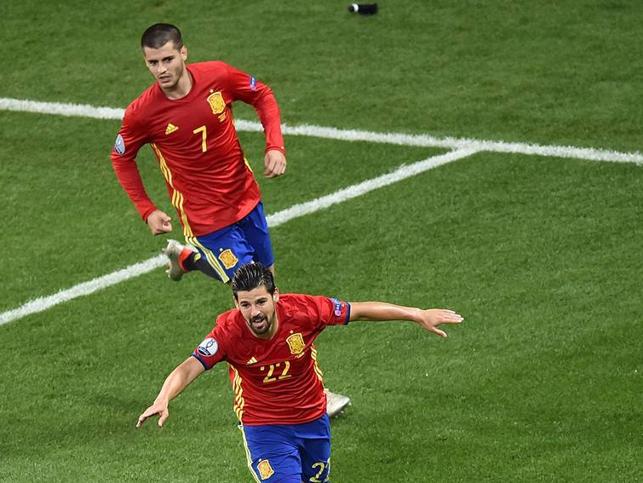 Nolito y Morata, los goleadores ante Turquía. 