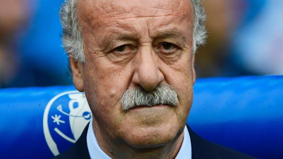 Vicente del Bosque, en el partido ante Italia. 