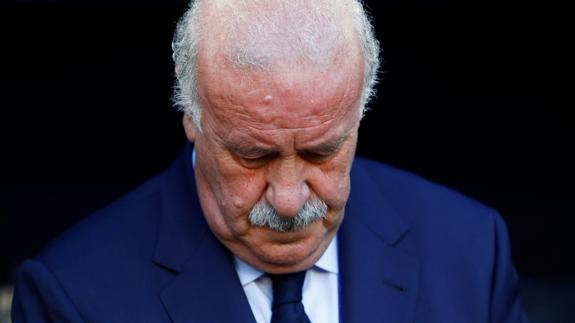 Vicente del Bosque, durante uno de los partidos de España. 