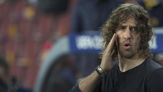 Puyol, en la grada del Camp Nou. 