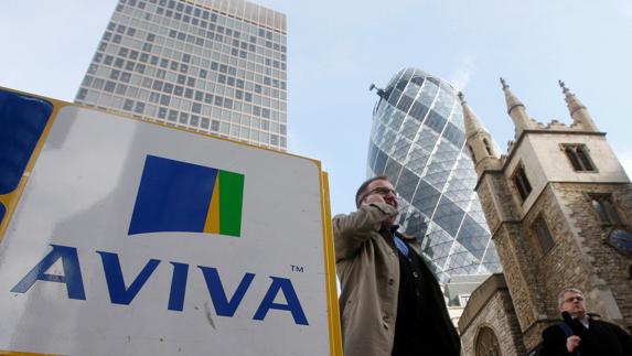Logo del fondo Aviva Investors, uno de los fondos de inversiones británicos que han suspendido sus operaciones.