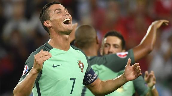 Cristiano Ronaldo celebra el pase a la final. 