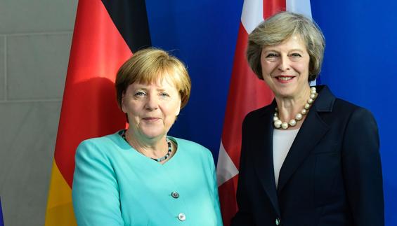 Angela Merkel y Theresa May, en Berlín.