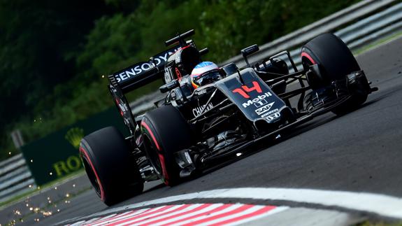 Fernando Alonso, durante la sesión de clasificación del GP de Hungría. 