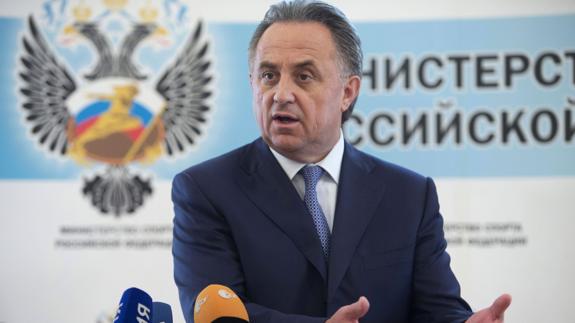 Vitaly Mutko, ministro de deportes ruso, durante una rueda de prensa. 