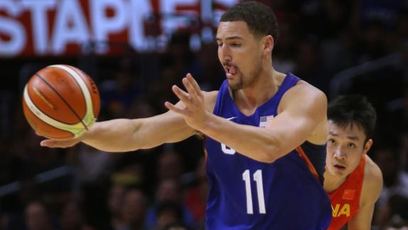 Klay Thompson, durante uno de los amistosos de Estados Unidos. 