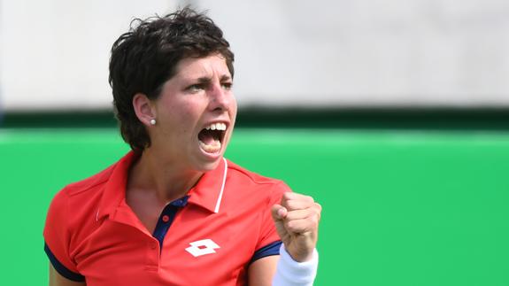 Carla Suárez, durante el partido. 