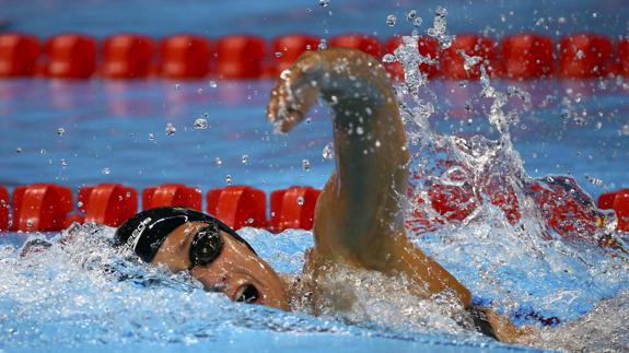 Mireia Belmonte, durante la semifinal de los 800. 