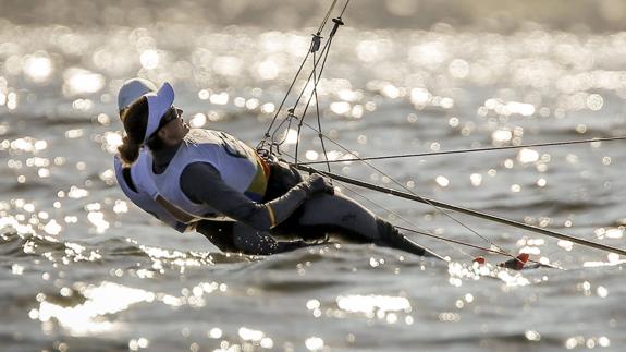 Tamara Echegoyen Dominguez Y Berta Betanzos Moro, durante la competición. 