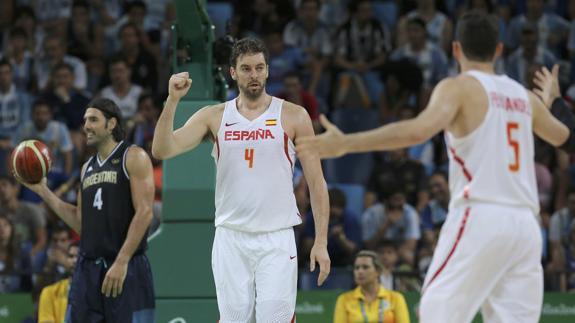 Pau Gasol, durante el partido ante Argentina. 