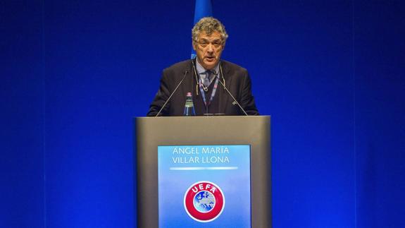 Ángel María Villar, durante una rueda de prensa. 