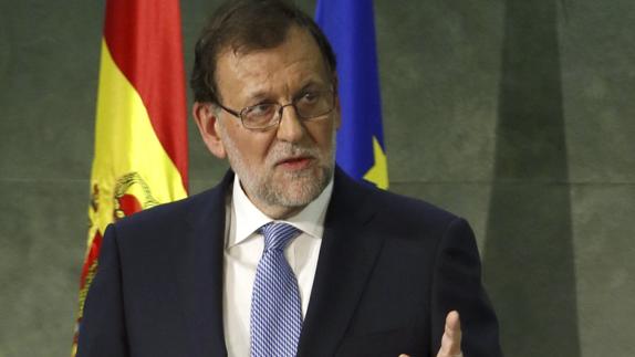 Mariano Rajoy, durante su intervención en la presentación del libro del ministro de Economía en funciones, Luís de Guindos.