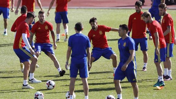 La selección prepara el partido ante Albania. 