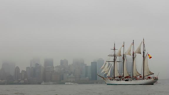 El buque de la Armada Juan Sebastián El Cano, en mayo de 2014 en Nueva York.