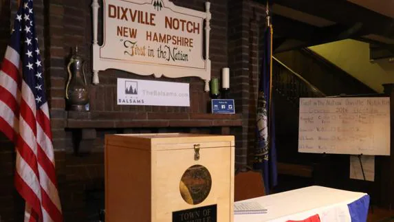 Urna de votación en New Hampshire.