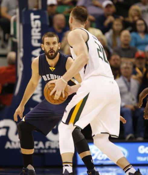 Marc Gasol, durante el partido ante los Jazz. 