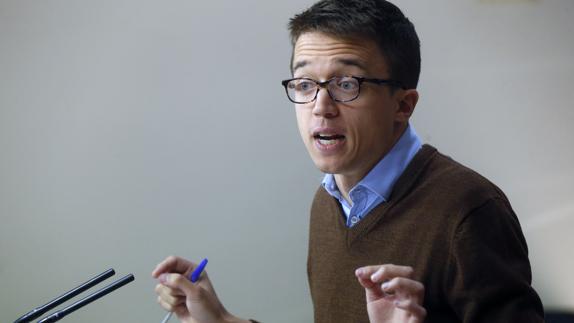 Errejón, en una rueda de prensa. 