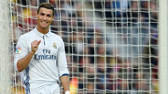 Cristiano Ronaldo, en un partido con el Madrid. 