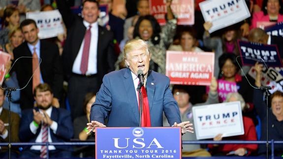 Trump en la ciudad de Fayetteville (Carolina del Norte).