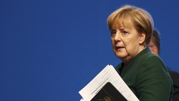 Angela Merkel, durante el congreso de la CDU.
