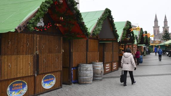 El mercado de Navidad en Ludwigshafen, Alemania.