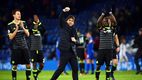 Conte celebra el triunfo del Chelsea. 