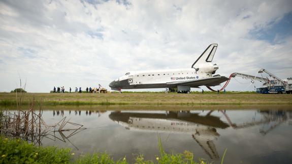 Un transbordador espacial en Cabo Cañaveral.