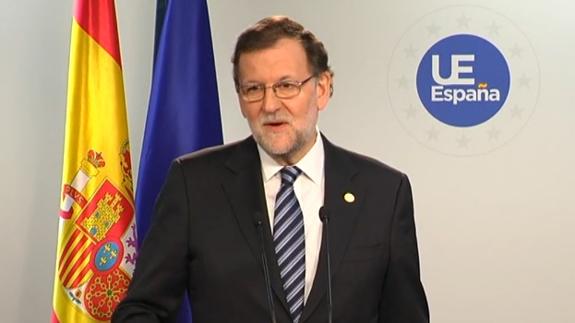 Rajoy, durante la rueda de prensa.