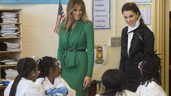 Melania Trump y Rania de Jordania.