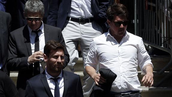 Leo Messi y su padre Jorge. 