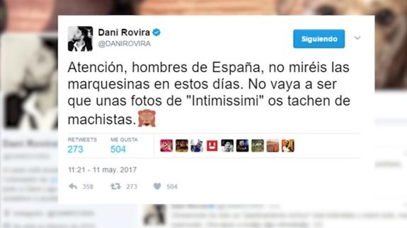 Captura del tuit de Dani Rovira.