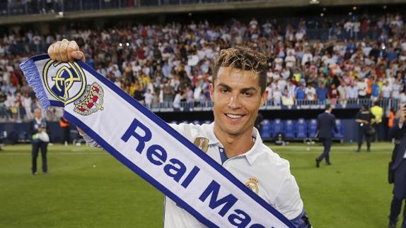 Cristiano Ronaldo, en La Rosaleda. 