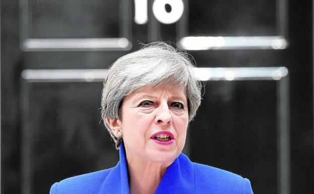 Theresa May, en su primera declaración tras las elecciones.