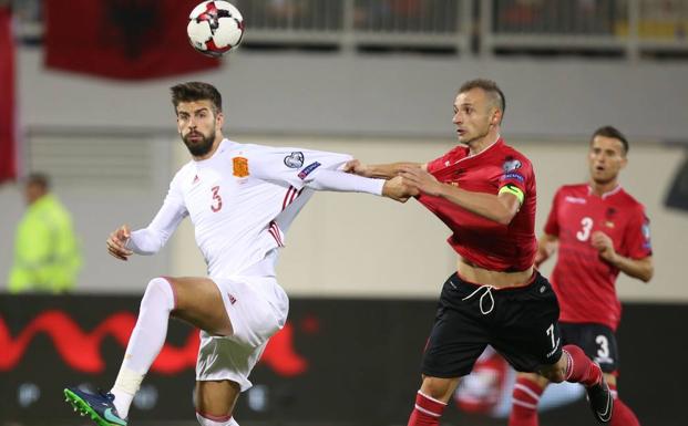 El partido Albania y España, disputado en Shkodër.