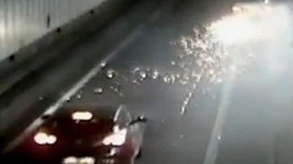 Momento de la persecución en el tunel de la M-30 de Madrid.