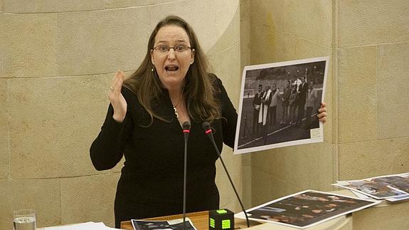 La consejera de Presidencia y Justicia, Leticia Díaz, durante el pleno.