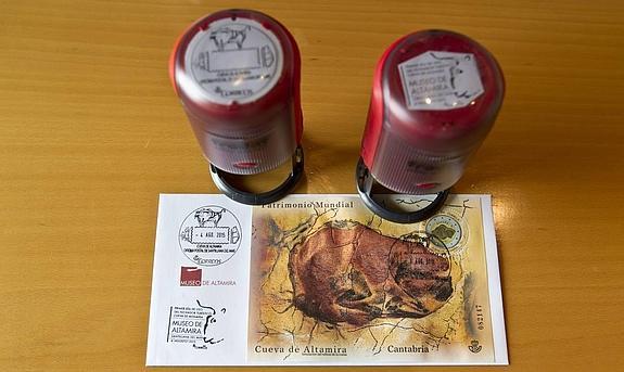 Matasellos y fechador turíticos de Correos dedicados a Altamira.