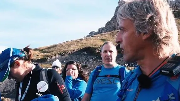 Jesús Calleja, en plena expedición hacia Tresviso.