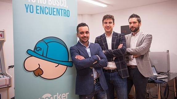 Diego Sardina, Juan Gracia y José Luis Estébanez son tres de los promotores de la red social de empleo. Wooorker.com.