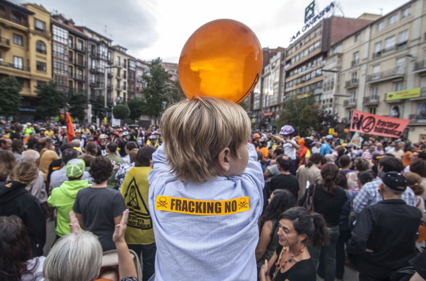 Protesta contra el fracking celebrada en Santander. 