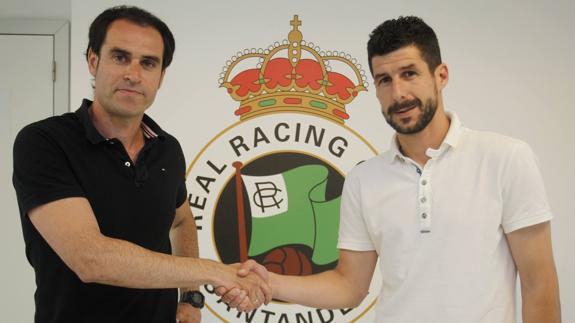 Loza (izquierda) y Moratón, este viernes, en las oficinas del club.