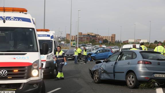 Imagen del accidente que se ha registrado esta mañana en la A-67.